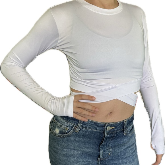 White long sleeve crop top - Picture 6 of 6